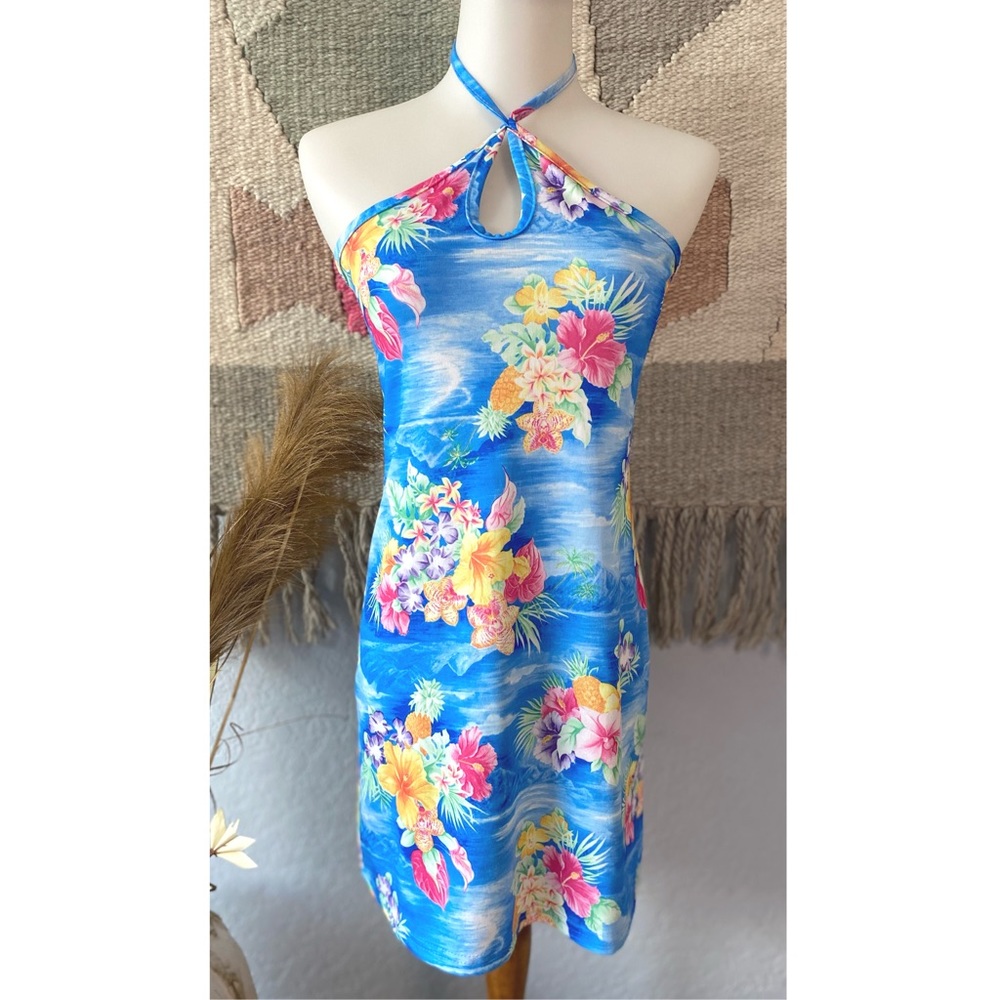 Vintage 90s Koah Hawaiian stretch mini dress ||